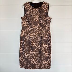 Anne Klein Women's Leopard Print Cocktail Dress Size 14